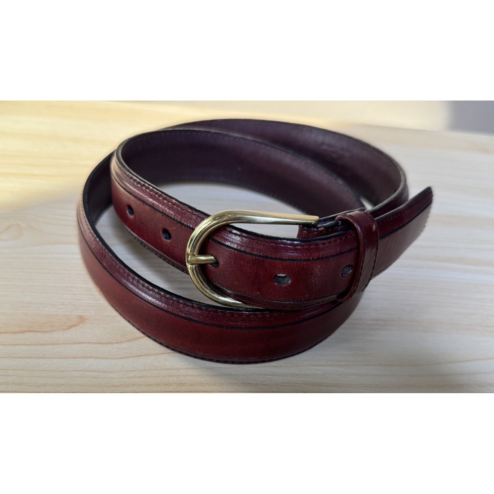 Men's Red Leather Brighton Belt Size 34